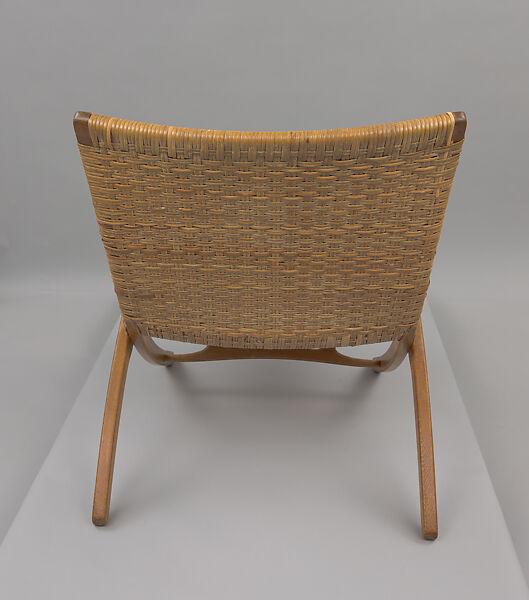 Folding chair, Hans J. Wegner (Danish, Tønder 1914–2007 Copenhagen), Wood, caning, metal