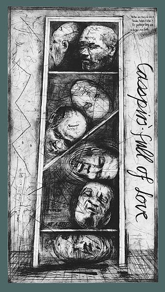 Casspirs Full of Love, William Kentridge (South African, born Johannesburg, 1955), Drypoint 