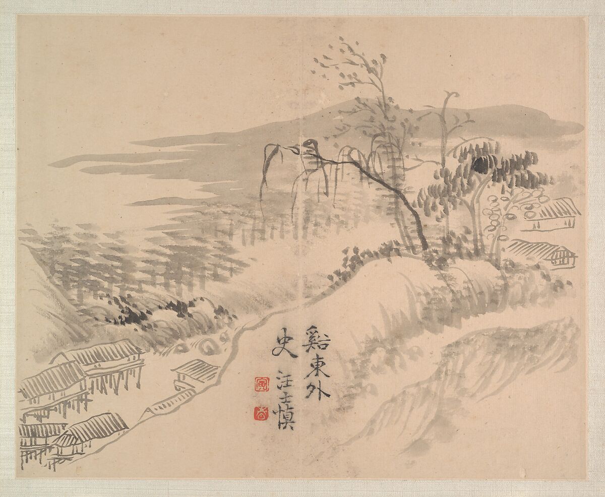 Landscapes and Flowers, Wang Shishen (Chinese, 1686–1759), Album of eight paintings; ink and color on paper, China