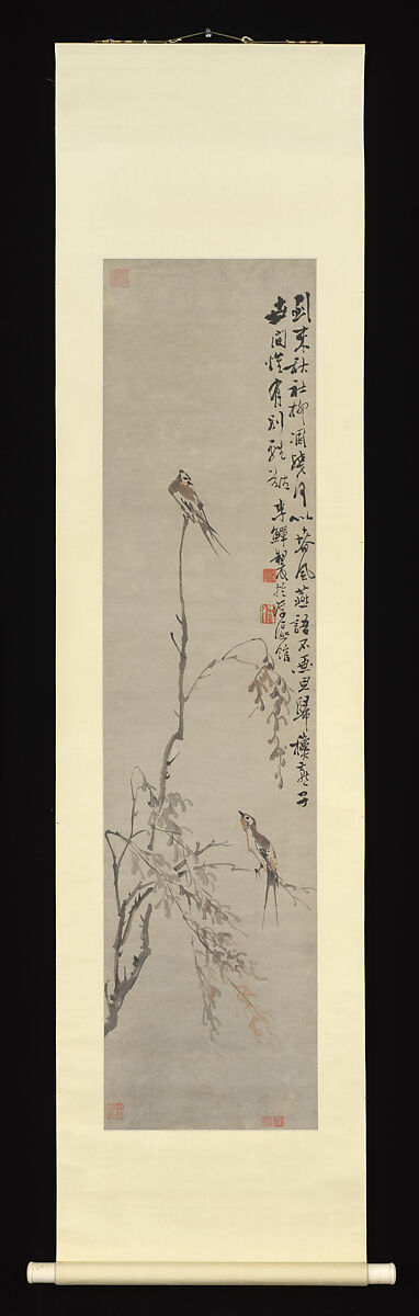 Swallows, Li Shan (Chinese, 1686–ca. 1756), Hanging scroll; ink and color on paper, China