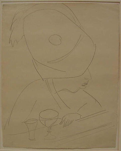 Woman at a Bar, Ernst Ludwig Kirchner (German, Aschaffenburg 1880–1938 Frauenkirch), Graphite on paper 