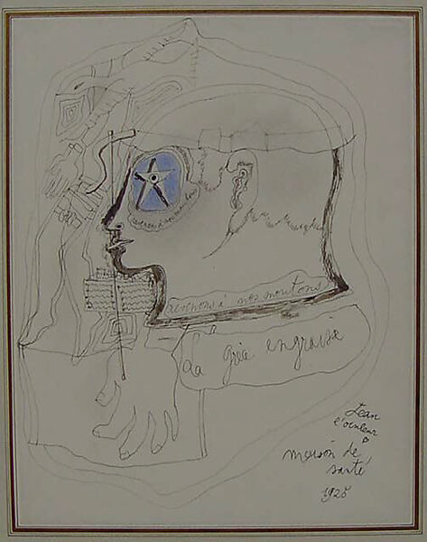 Revenons à nos Moutons, Jean Cocteau (French, Maisons-Laffitte 1889–1963 Milly-la-Forêt), Pen and brown ink, pastel, and black chalk on paper 
