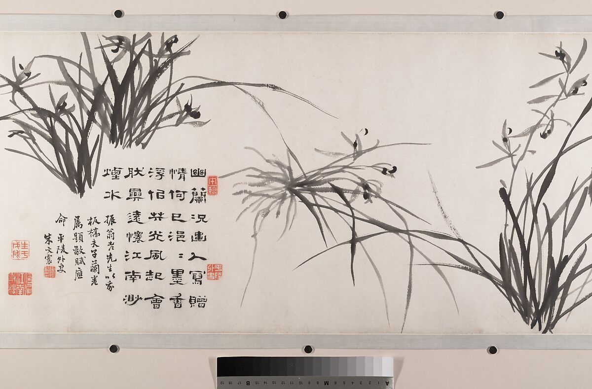 Orchids and bamboo, Zheng Xie (Chinese, 1693–1765), Handscroll; ink on paper, China