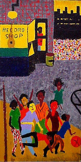 Study for Mural at Boys and Girls High School, Bedford-Stuyvesant, Brooklyn, Vincent D. Smith (American, Brooklyn, New York 1929–2003 New York), Acrylic on cardboard 