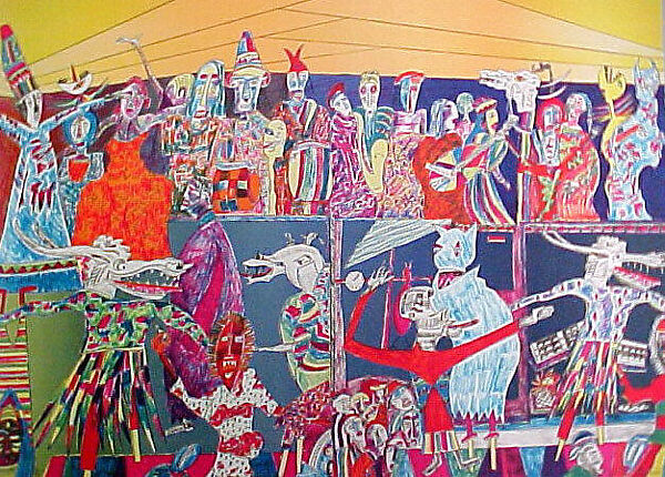 Jonkonnu Festival, Vincent D. Smith (American, Brooklyn, New York 1929–2003 New York), Color offset lithograph 