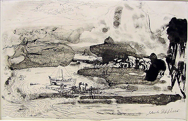 Return of Ulysses, Salvador Dalí (Spanish, Figueres 1904–1989 Figueres), Black ink on paper 