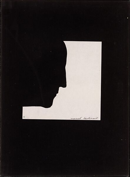 Self-Portrait in Profile, Marcel Duchamp (American (born France), Blanville 1887–1968 Neuilly-sur-Seine), Cut and torn paper on velvet-covered board 