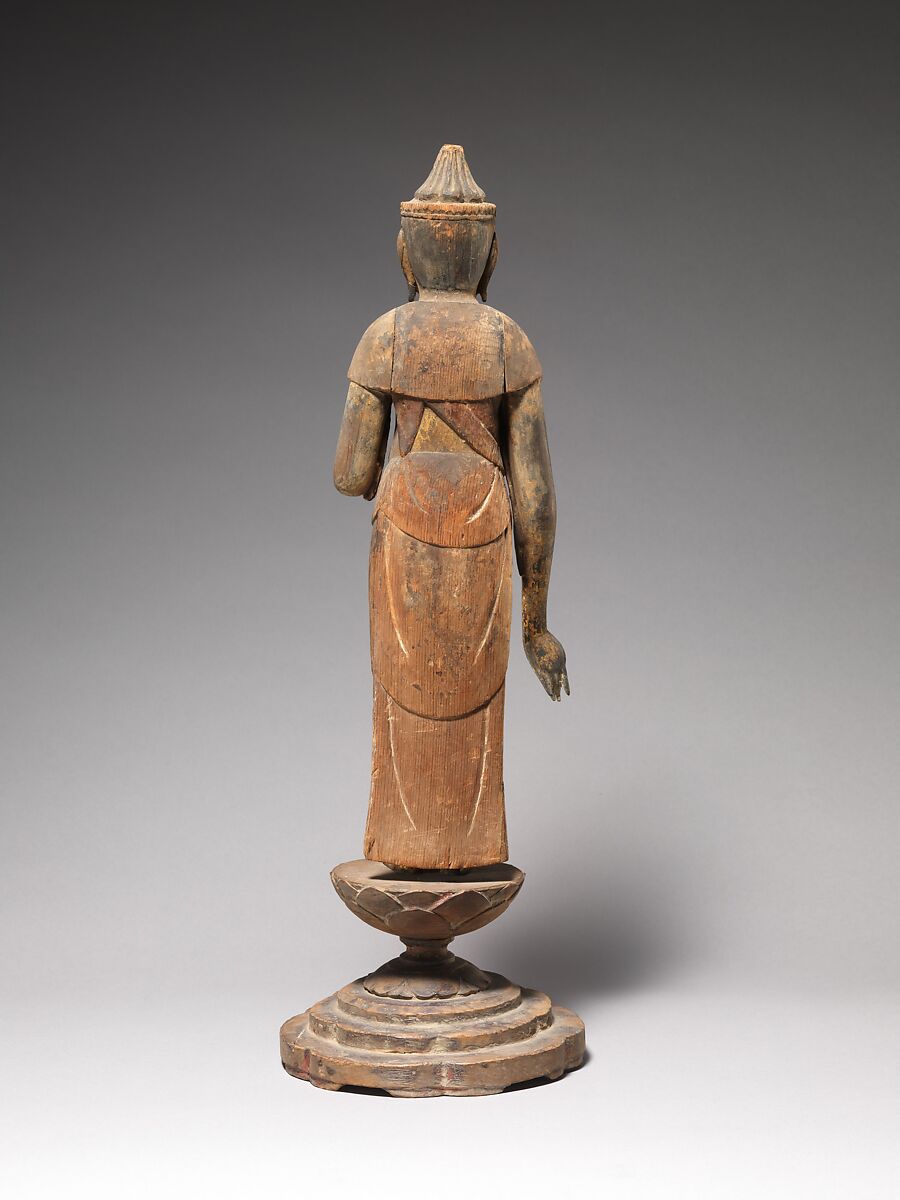 Shō Kannon, the Bodhisattva of Compassion, Wood with traces of gold and color, Japan