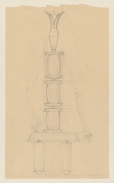 Study for a Marionette, Sophie Taeuber-Arp (Swiss, 1889–1943), Graphite on paper, mounted to paperboard 