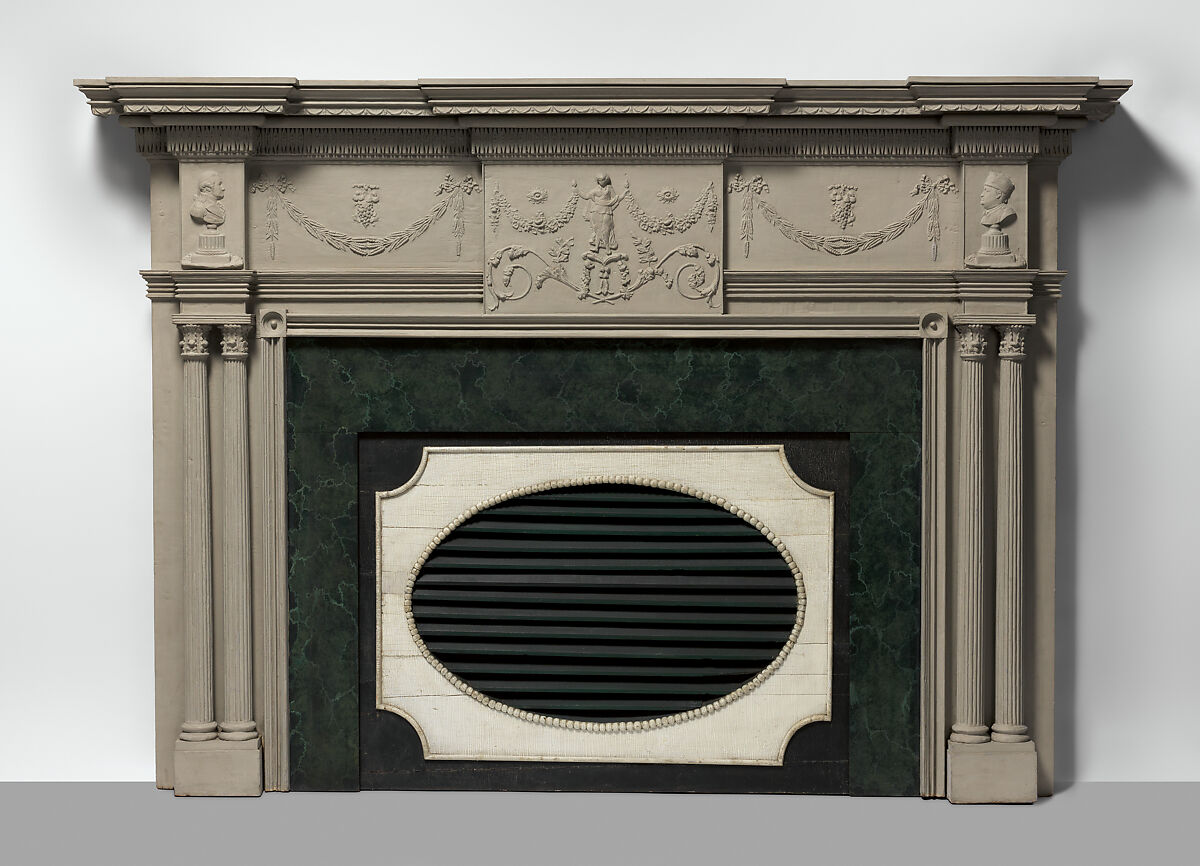 Mantel, Wood, composition ornament 