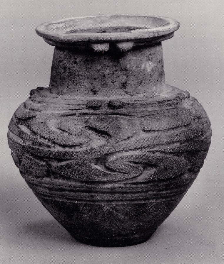 Vessel, Earthenware with incised decoration (Kamegaoka type), Japan 