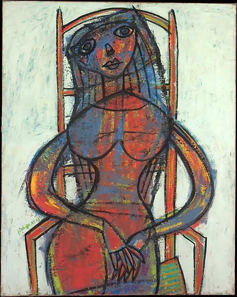 A Widow, Jean Dubuffet (French, Le Havre 1901–1985 Paris), Oil on canvas 