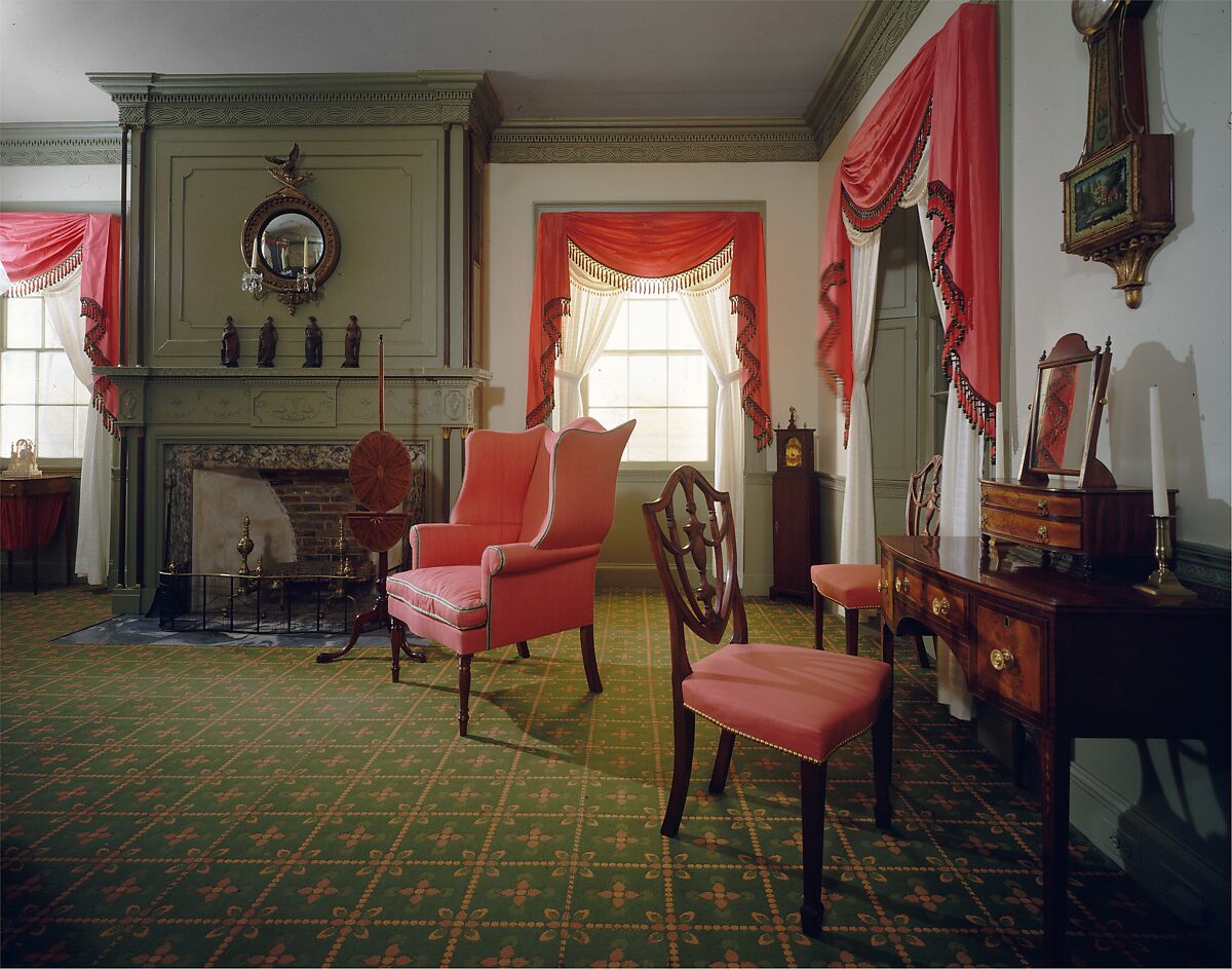 Parlor from the James Duncan Jr. house, Haverhill, Massachusetts, White pine and plaster, American