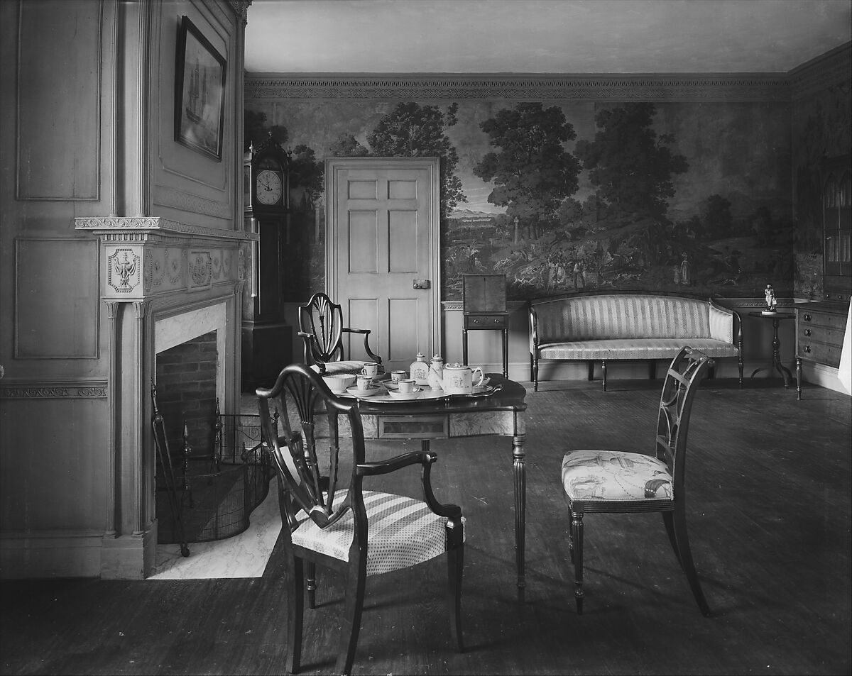 Parlor from the James Duncan Jr. house, Haverhill, Massachusetts, White pine and plaster, American