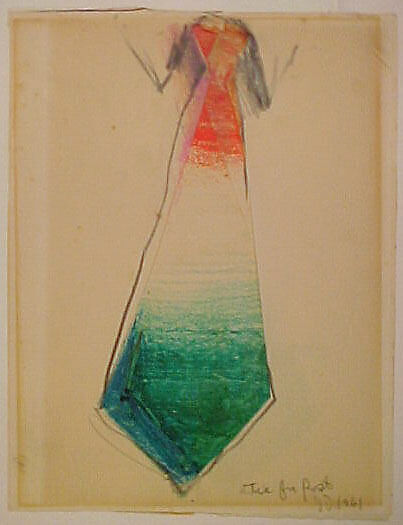 Tie, Jim Dine (American, born Cincinnati, Ohio, 1935), Wax crayon and graphite on cut papers 