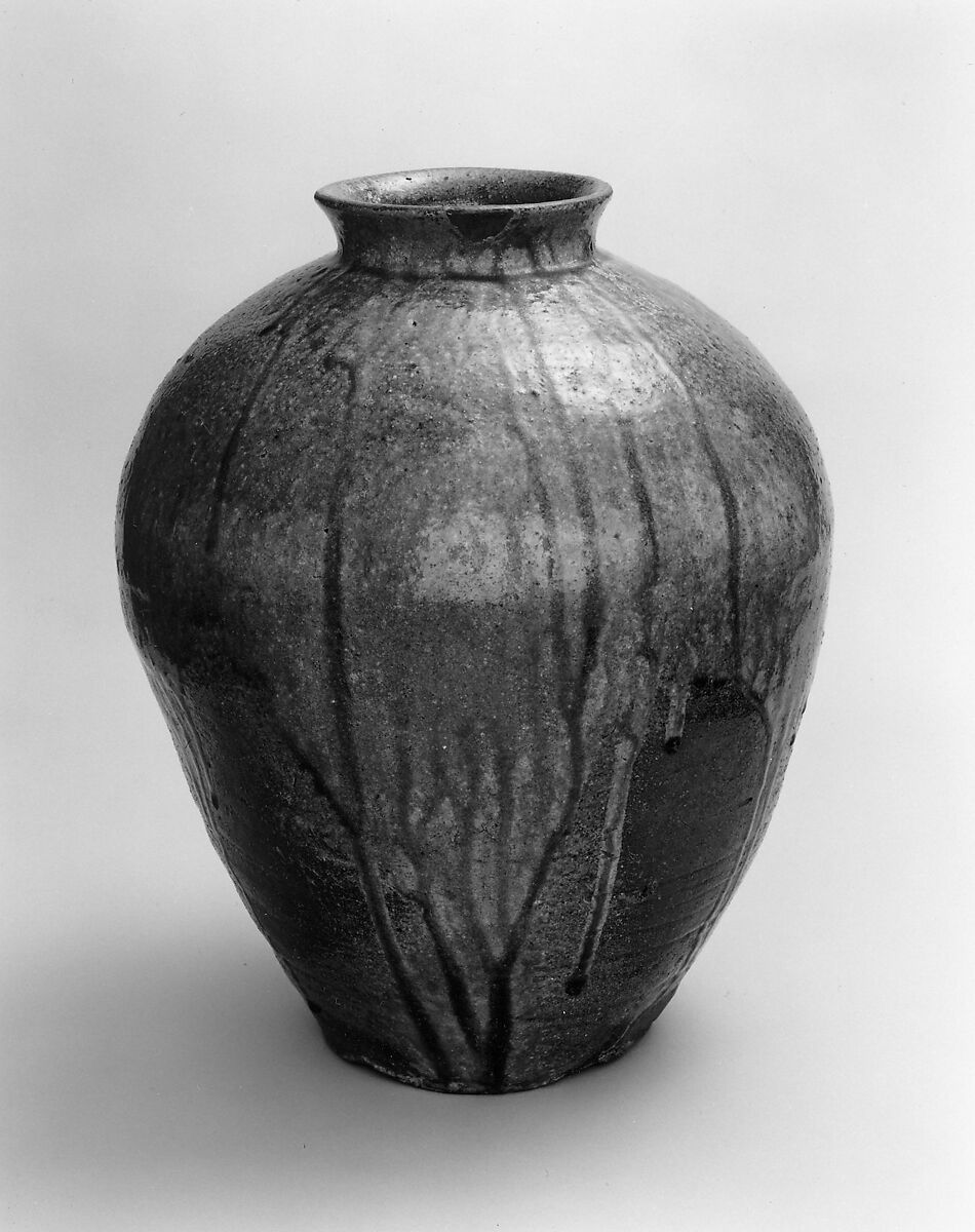 Jar, Tanba ware; stoneware with natural ash glaze, Japan 
