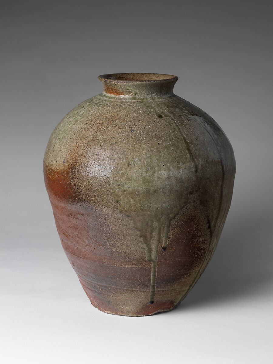 Large Jar (Ōtsubo), Stoneware with natural ash glaze (Tanba ware), Japan