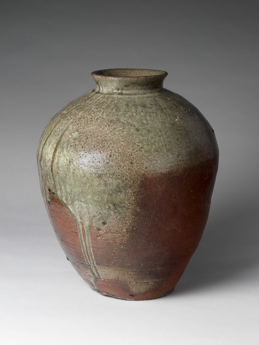 Large Jar (Ōtsubo), Stoneware with natural ash glaze (Tanba ware), Japan