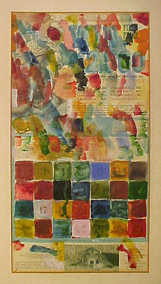 Color Chart, Jim Dine (American, born Cincinnati, Ohio, 1935), Watercolor and opaque watercolor on printed paper 