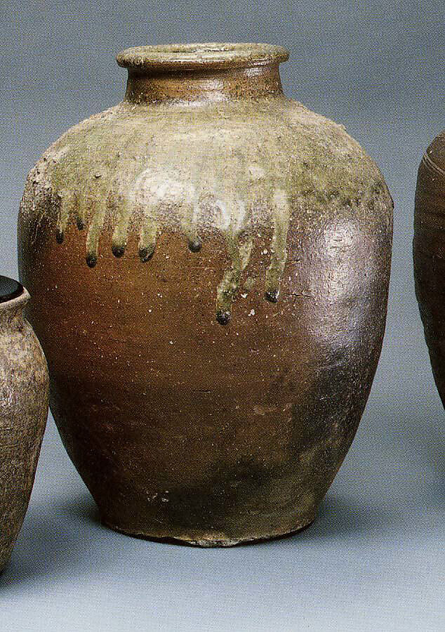 Storage jar, Stoneware with natural ash glaze (Tanba ware), Japan 