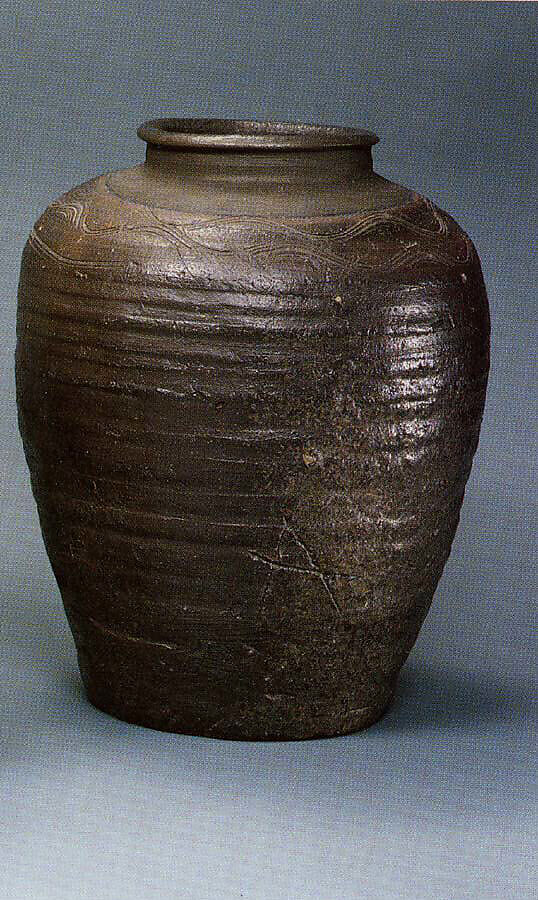 Storage jar, Stoneware with natural ash glaze (Bizen ware), Japan 