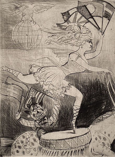 International Circus Equestrian, Otto Dix (German, Untenhaus 1891–1969 Singen), Drypoint and etching 