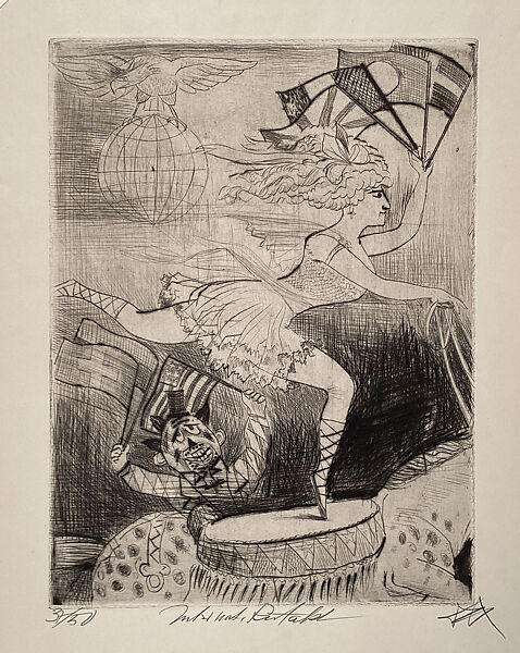International Circus Equestrian, Otto Dix (German, Untenhaus 1891–1969 Singen), Drypoint and etching