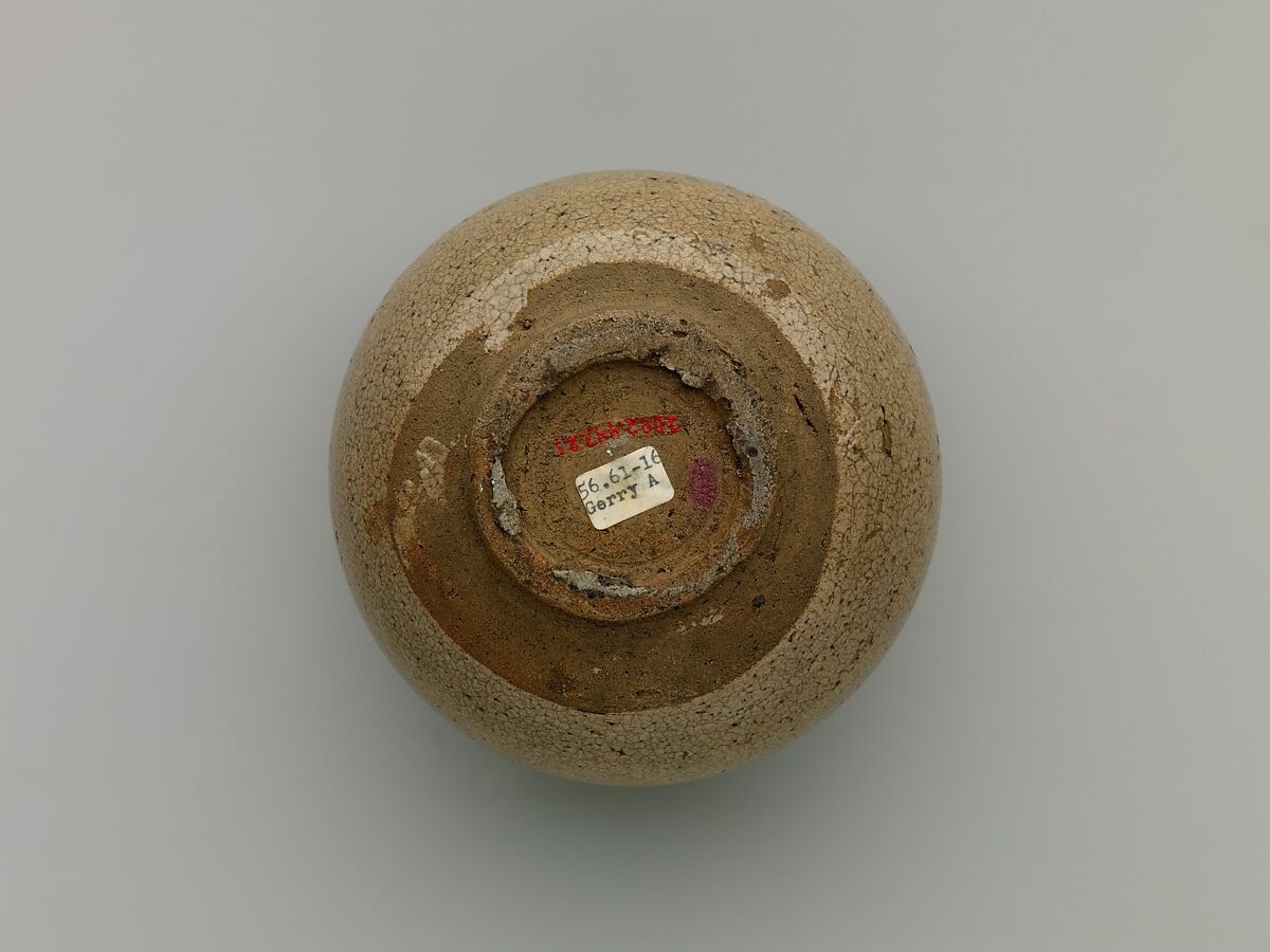 Jar, Stoneware with painted decoration in underglaze brown iron (Karatsu ware), Japan