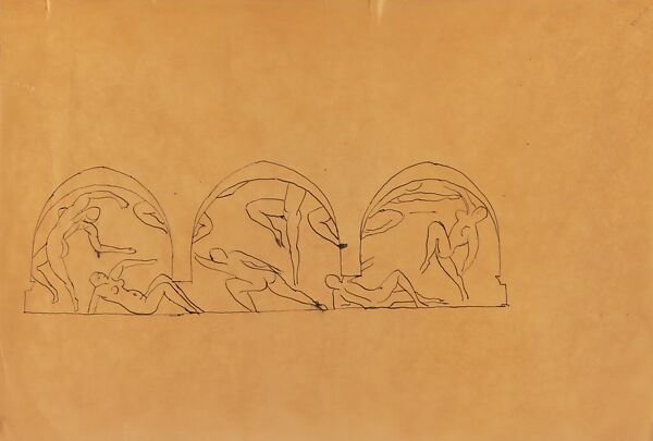 Dance: Study for the Barnes Mural (First Paris Version), Henri Matisse (French, Le Cateau-Cambrésis 1869–1954 Nice), Pen and black ink on paper 