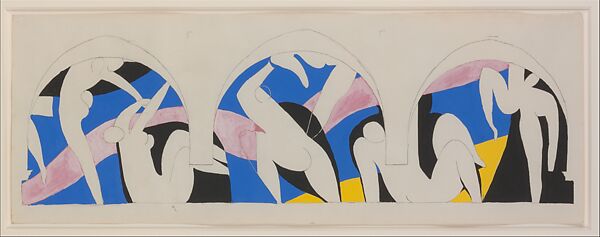 Dance: Study for the Barnes Mural (Second Version), Henri Matisse (French, Le Cateau-Cambrésis 1869–1954 Nice), Gouache and pencil on paper 