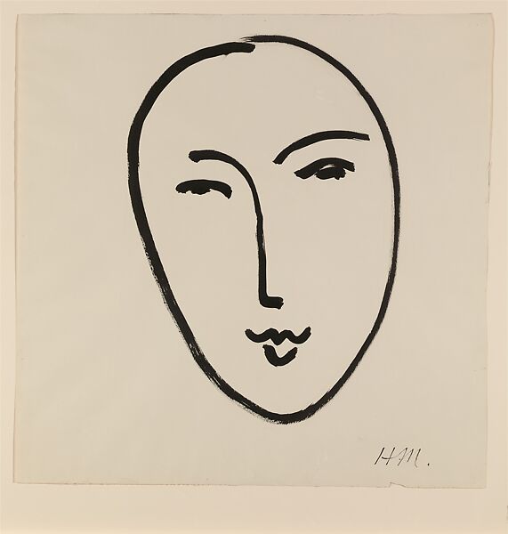 Large Face (Mask), Henri Matisse (French, Le Cateau-Cambrésis 1869–1954 Nice), Brush and Ink on paper 