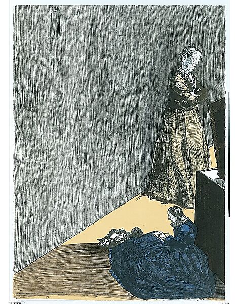 Getting Ready for the Ball, Paula Rego (British (born Portugal), Lisbon 1935–2022 London), Tryptych if three color lithographs