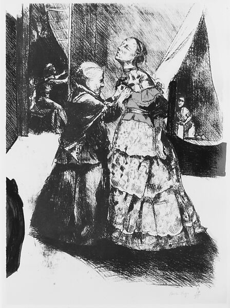 Getting Ready for the Ball, Paula Rego (British (born Portugal), Lisbon 1935–2022 London), Tryptych if three color lithographs