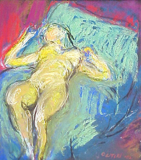Anastasia: Green and Blue, Jules Olitski (American (born Ukraine), Snovsk 1922–2007 New York), Pastel on paper 