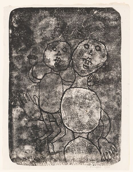 Matière et mémoire: Femme et son petit, Jean Dubuffet (French, Le Havre 1901–1985 Paris), Lithograph 