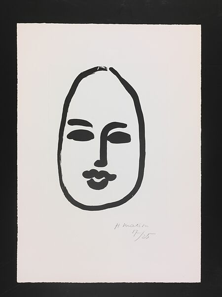 Mask, Henri Matisse (French, Le Cateau-Cambrésis 1869–1954 Nice), Lift ground aquatint 