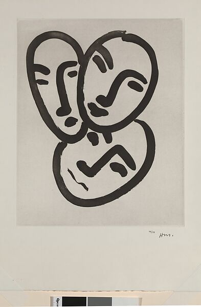 Trois tetes. A l'amitie (Apollinaire), Henri Matisse (French, Le Cateau-Cambrésis 1869–1954 Nice), Lift ground aquatint 