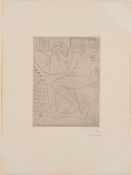 Seated Nude, Henri Matisse (French, Le Cateau-Cambrésis 1869–1954 Nice), Etching, printed chine collé 