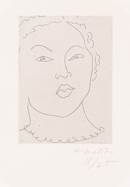 Martiniquaise etude pour "Fleurs du Mal", Henri Matisse (French, Le Cateau-Cambrésis 1869–1954 Nice), Chine collé etching 
