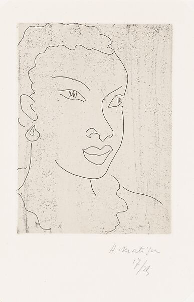 Martiniquaise etude pour "Fleurs du Mal", Henri Matisse (French, Le Cateau-Cambrésis 1869–1954 Nice), Chine collé etching 