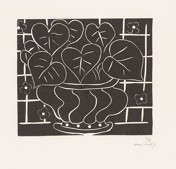 Begonias I, Henri Matisse (French, Le Cateau-Cambrésis 1869–1954 Nice), Linocut 