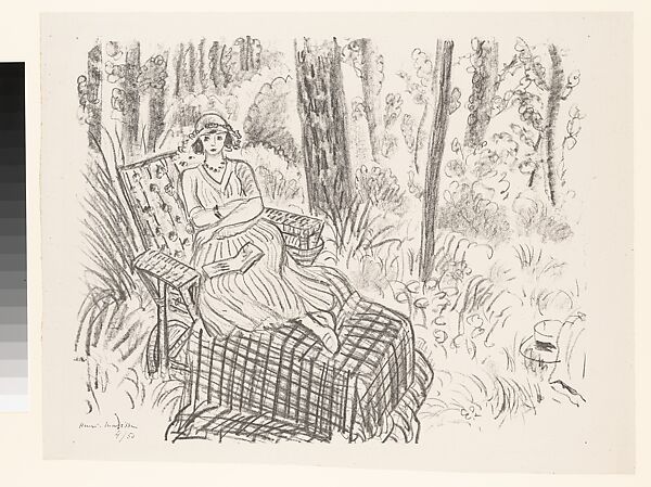 Jeune fille à la chaise longue dans un sous-bois, Henri Matisse (French, Le Cateau-Cambrésis 1869–1954 Nice), Lithograph 