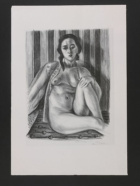 Model Wearing a Tulle Blouse, Henri Matisse  French, Lithograph