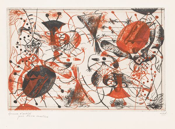 Black and Red Series, Joan Miró (Spanish, Barcelona 1893–1983 Palma de Mallorca), Color etching 