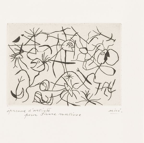 Stars and Dancers, Joan Miró (Spanish, Barcelona 1893–1983 Palma de Mallorca), Chine collé etching 
