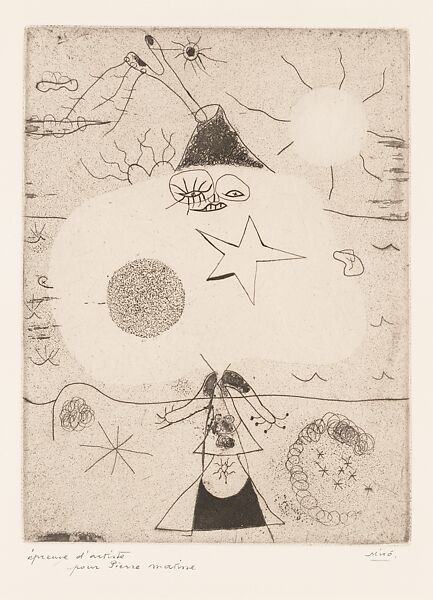 Woman and Volcano, Joan Miró (Spanish, Barcelona 1893–1983 Palma de Mallorca), Etching 