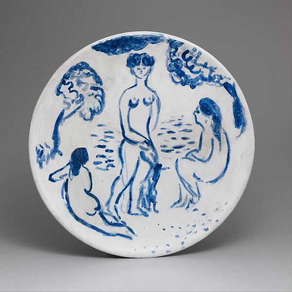 Three Bathers, Henri Matisse (French, Le Cateau-Cambrésis 1869–1954 Nice), Painted ceramic plate 
