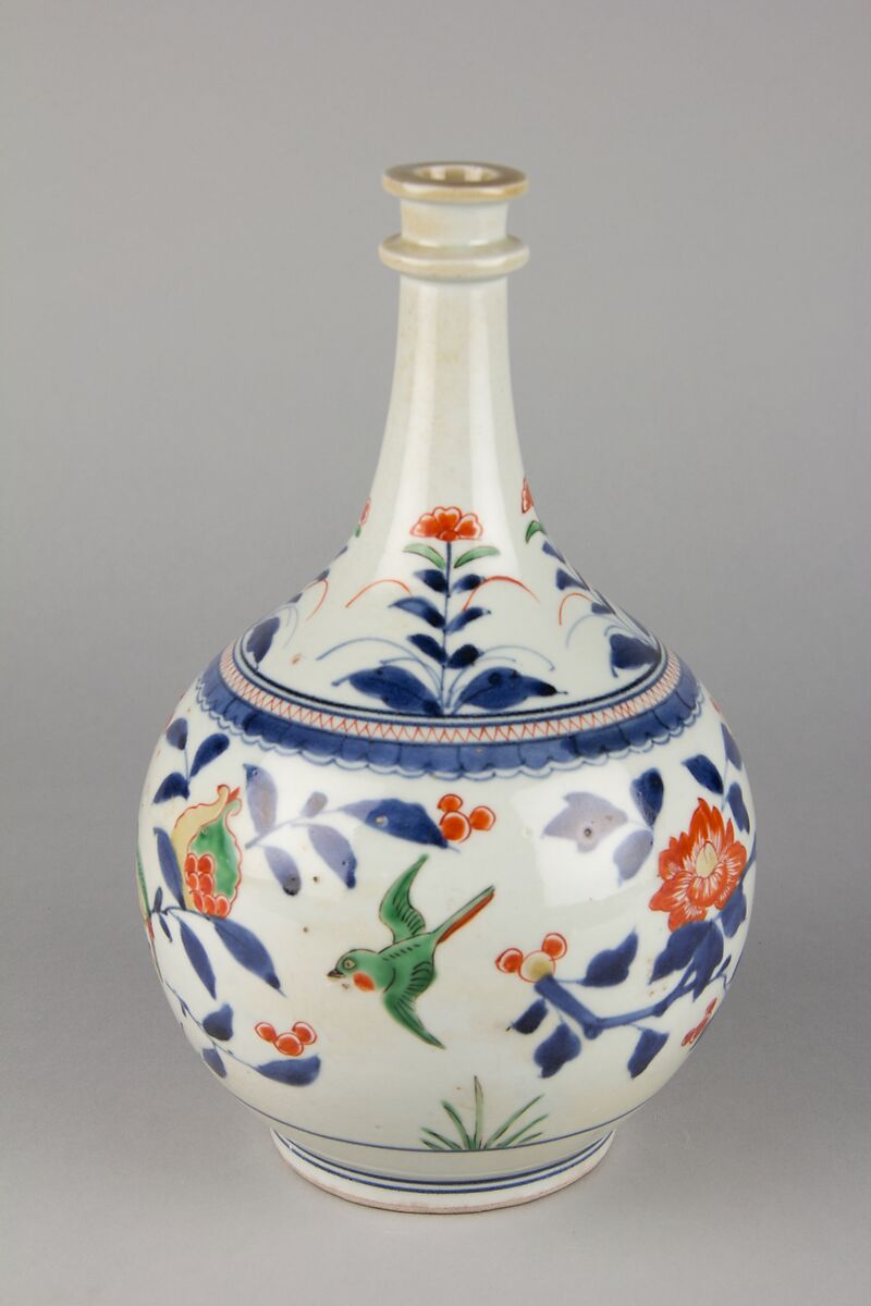 Apothecary bottle, Underglaze blue with overglaze enamels (Arita ware), Japan