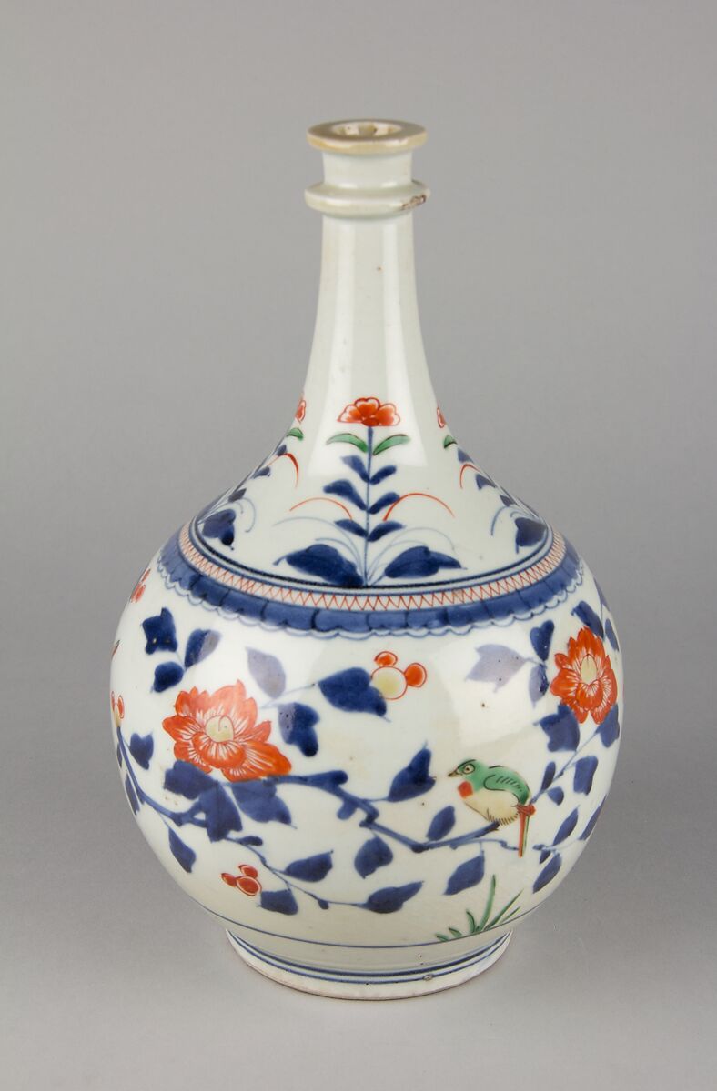 Apothecary bottle, Underglaze blue with overglaze enamels (Arita ware), Japan 