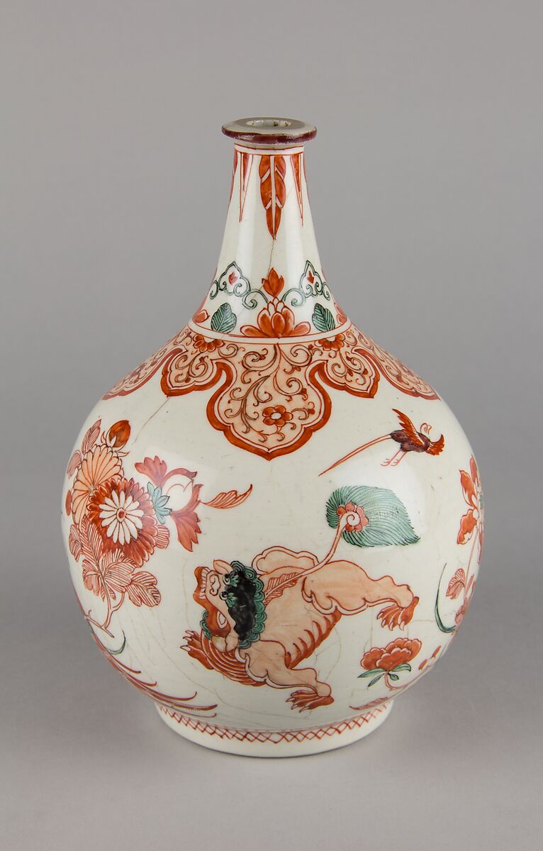 Apothecary bottle, Decorated in red and green enamels (Arita ware), Japan 
